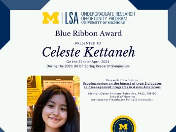 2021 UROP Spring Symposium Blue Ribbon IG 1 